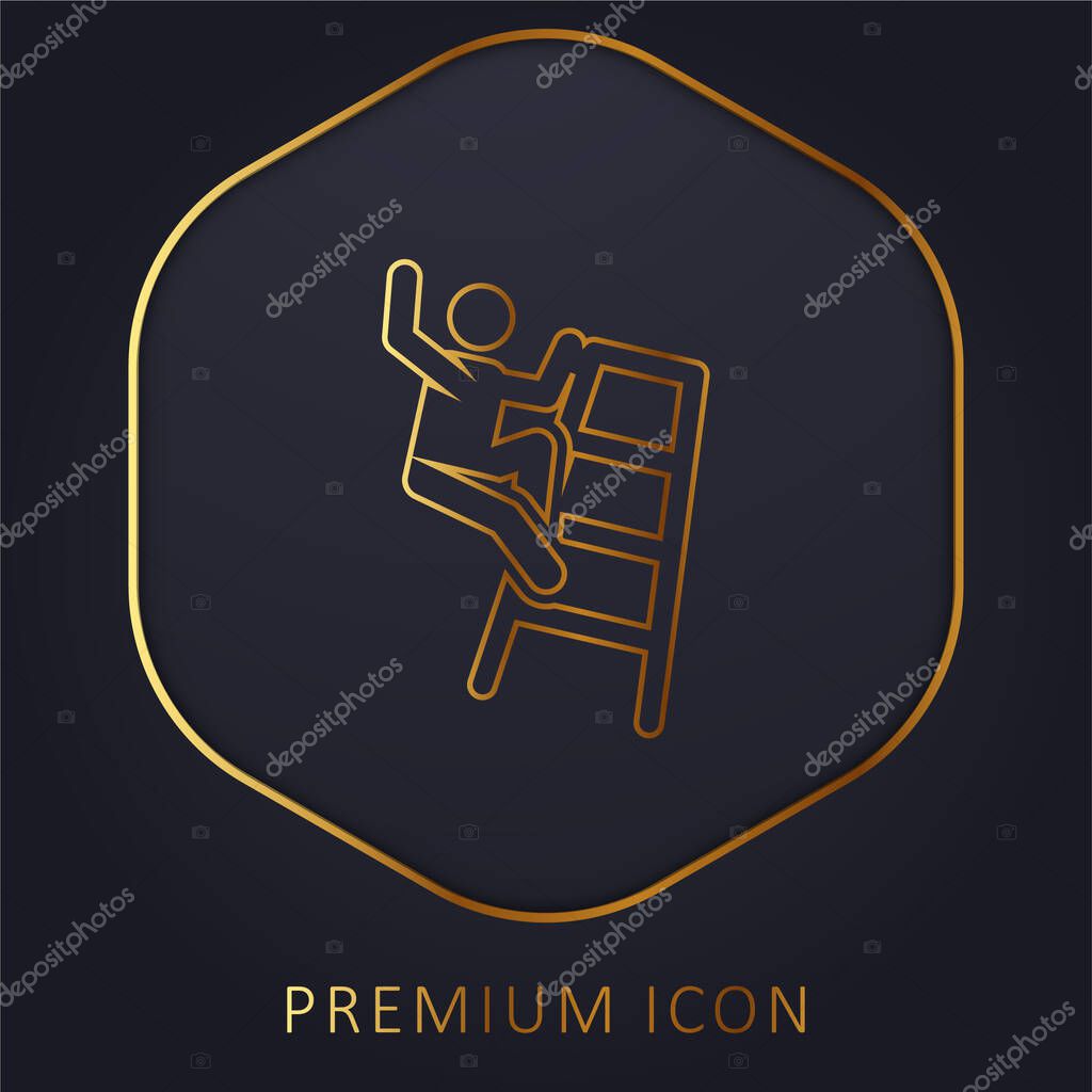 Accident golden line premium logo or icon