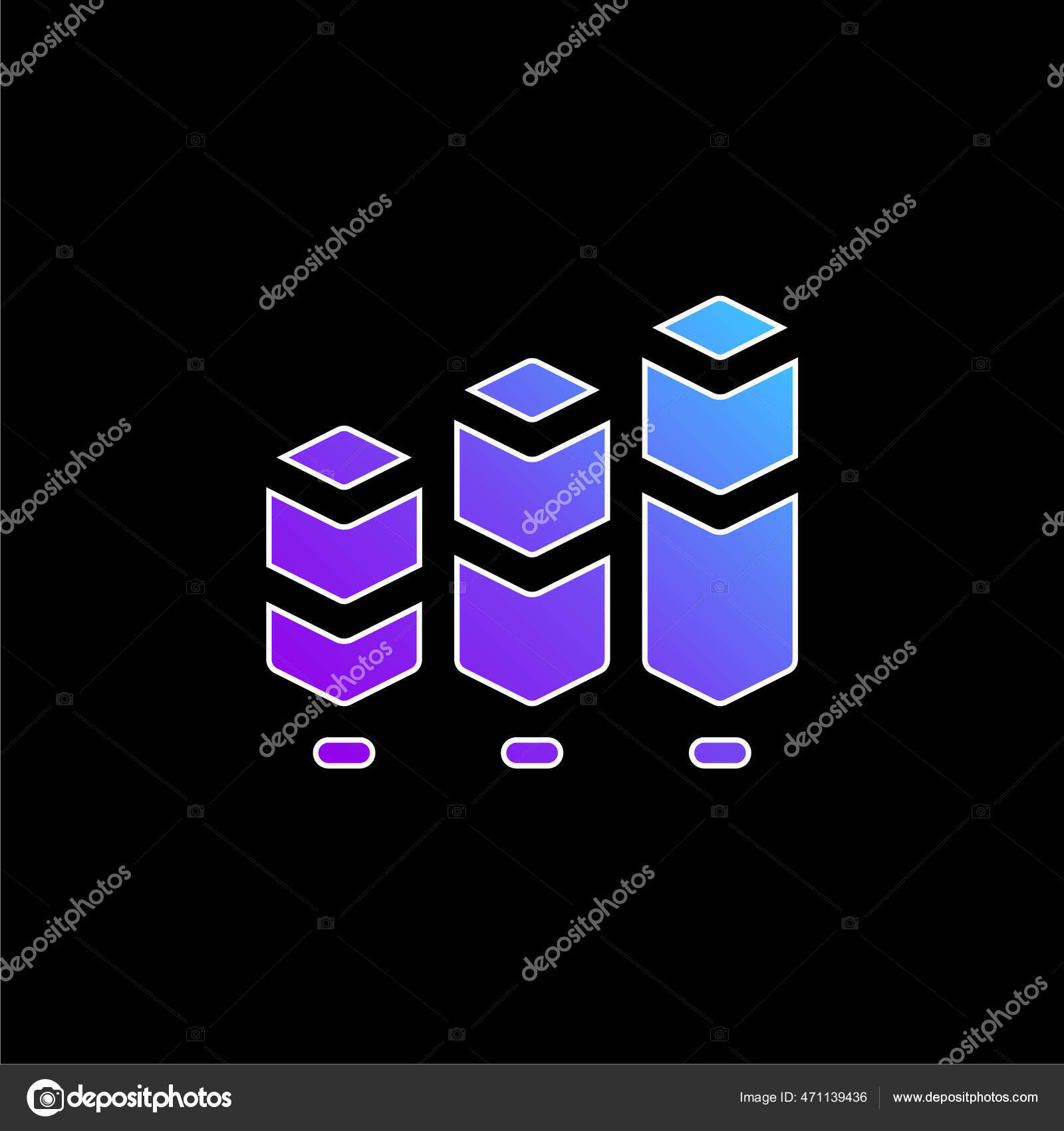 Bar Chart Blue Gradient Vector Icon Stock Vector by ©Infolight 471139436