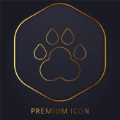 Animal Track goldene Linie Premium-Logo oder Symbol