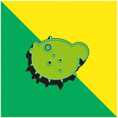 Blowfish Grünes und gelbes modernes 3D-Vektorsymbol-Logo