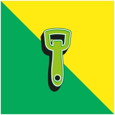 Şişe Açacağı Yeşil ve Sarı 3D vektör simgesi