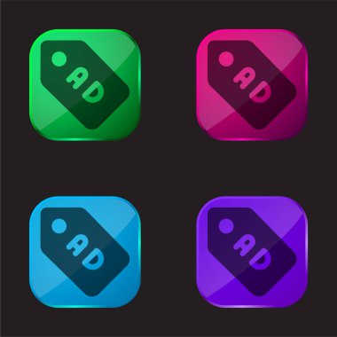 Dört renkli cam düğme simgesi ekle