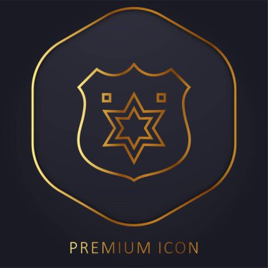 Badge golden line premium logo or icon clipart