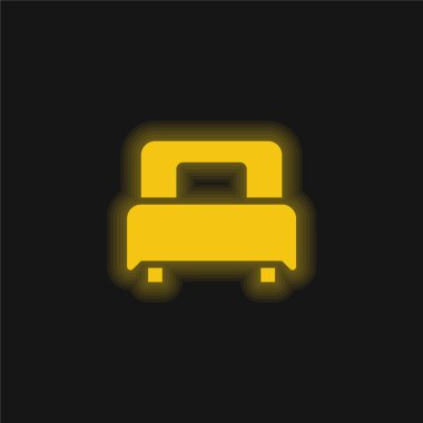 Yatak sarısı parlak neon simgesi