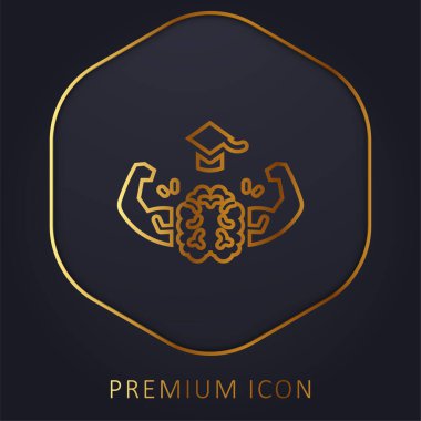 Beyin altın çizgisi prim logosu veya simgesi