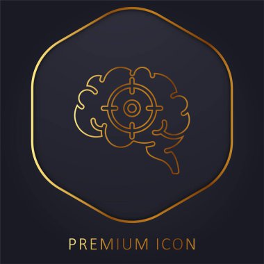 Beyin altın çizgisi prim logosu veya simgesi