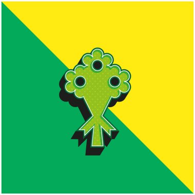 Buket Yeşil ve sarı modern 3D vektör simgesi logosu