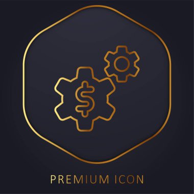 Uygulama altın çizgi premium logosu veya simgesi