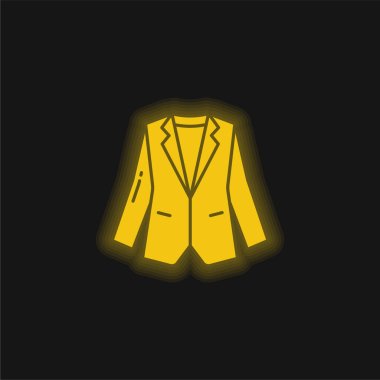 Blazer yellow glowing neon icon clipart