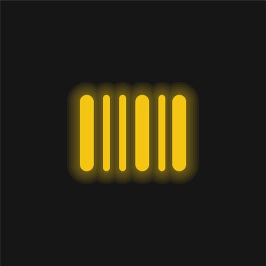 Barkod sarı parlayan neon simgesi