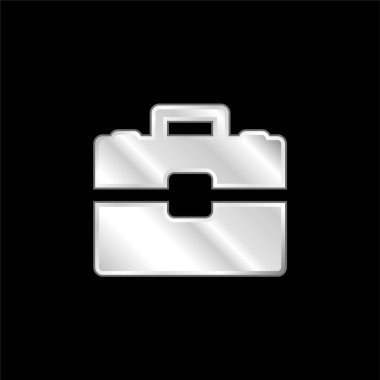 Evrak çantası gümüş kaplama metalik simge