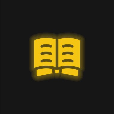 Kitap sarı parlak neon simgesi