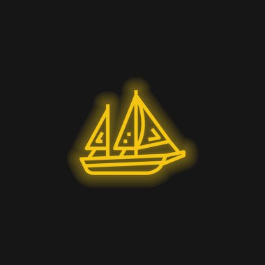 Tekne sarısı parlak neon simgesi