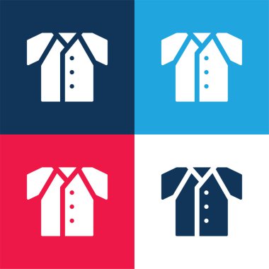 Beyzbol mavisi ve kırmızı dört renk minimal simge kümesi