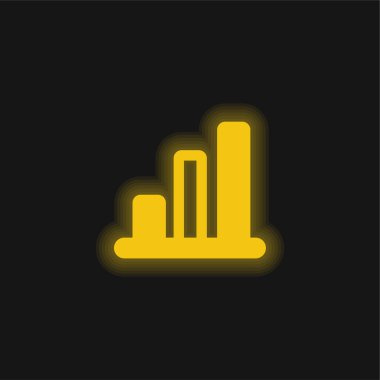 Çubuk İstatistikleri sarı parlayan neon simgesi
