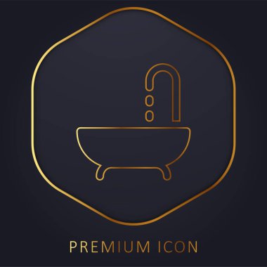 Bath altın çizgi premium logo veya simge