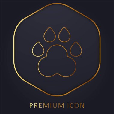 Animal Track golden line premium logo or icon clipart
