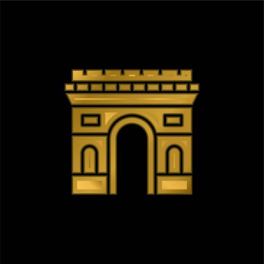 Ark De Triomphe altın kaplama metalik simge veya logo vektörü