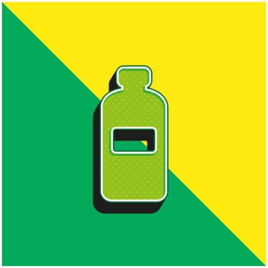 Şişe Yeşil ve Sarı Modern 3D vektör simgesi logosu