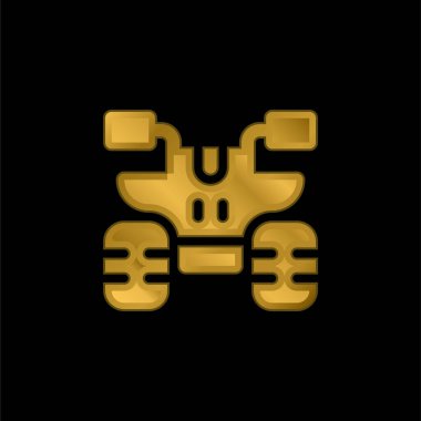 Atv altın kaplama metalik simge veya logo vektörü