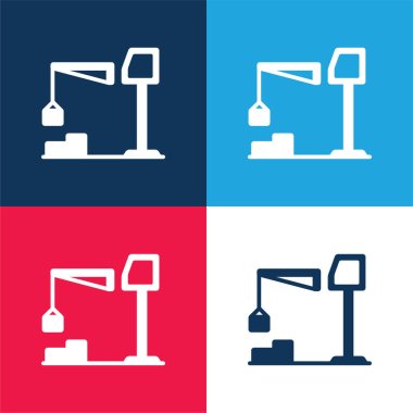 Big Derrick With Boxes blue and red four color minimal icon set clipart