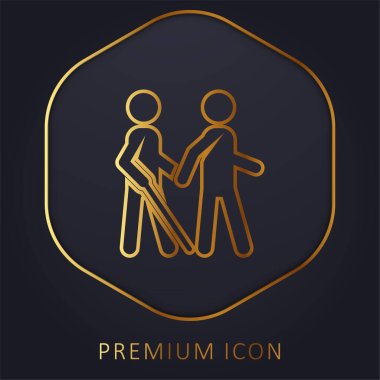 Blind golden line premium logo or icon clipart