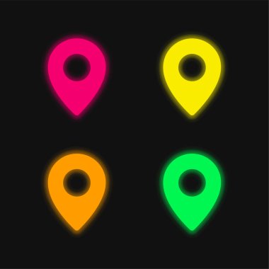 Black Placeholder Variant four color glowing neon vector icon clipart