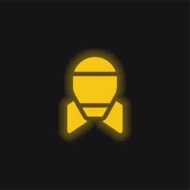 Atom bombası sarı parlak neon ikonu