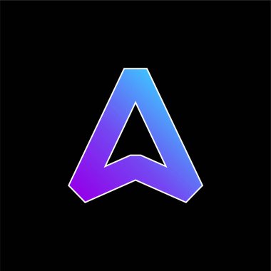 Ok mavi eğimli vektör simgesi