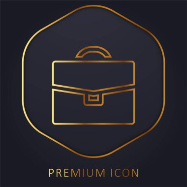 Evrak çantası altın çizgi prim logosu veya simgesi