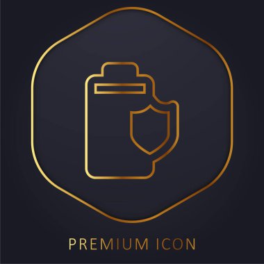 Pil altın çizgisi prim logosu veya simgesi