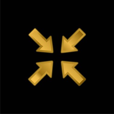Altın kaplama metalik simge veya logo vektörünü gösteren oklar