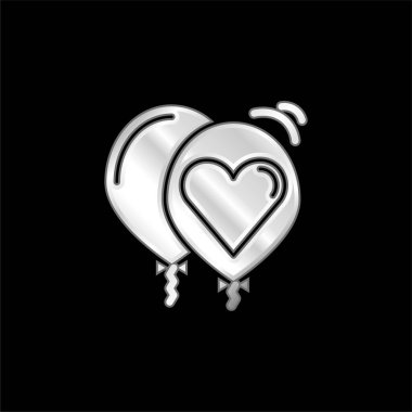 Balonlar gümüş kaplama metalik simge