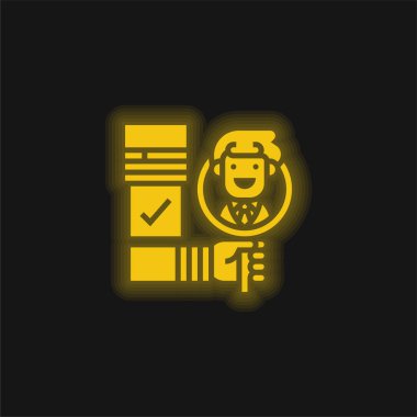 Parlak sarı neon simgesini kontrol et