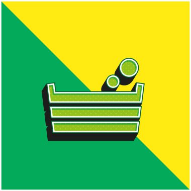 Bath Green ve sarı modern 3d vektör simgesi logosu
