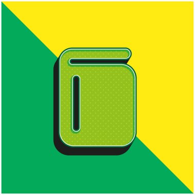 Kitap Yeşil ve Sarı Modern 3D vektör simgesi logosu