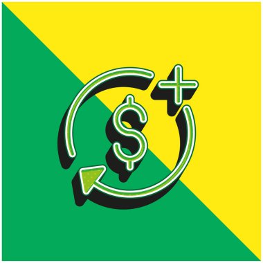 Yeşil ve sarı modern 3d vektör simgesi ekle