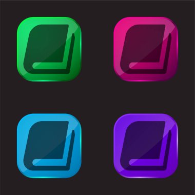 Dört renkli cam düğme simgesi