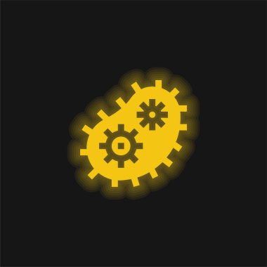 Bakteri sarı parlak neon simgesi