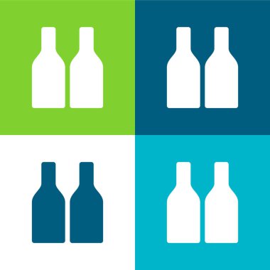 Şişe Düz 4 renk en küçük simge kümesi