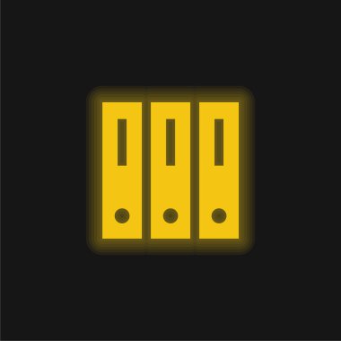 Arşiv sarı parlak neon simgesi