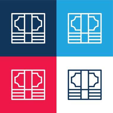 Faturalar Yığını mavi ve kırmızı En az dört renk simgesi