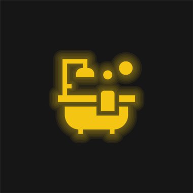 Küvet sarısı parlak neon ikonu