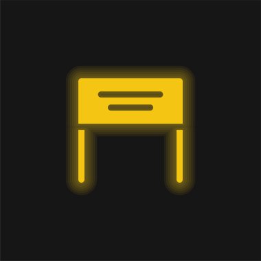 Sancak sarı parlak neon simgesi