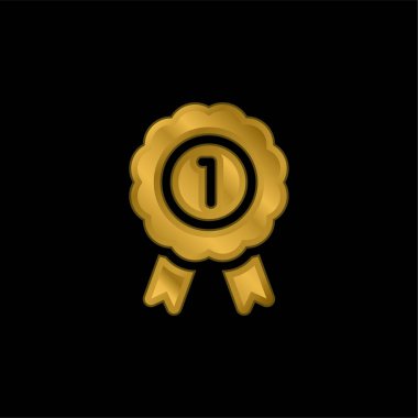 Rozet altın kaplama metalik simge veya logo vektörü