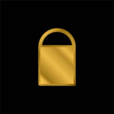 Altın kaplama metalik simge veya logo vektörü