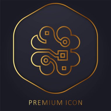 Beyin altın çizgisi prim logosu veya simgesi