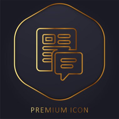 Altın satır premium logosu veya simgesi bloğu