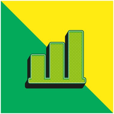 Çubuk Grafik Yeşil ve Sarı 3D vektör simgesi logosu