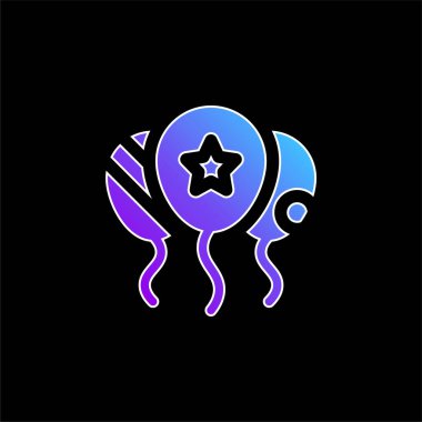 Balonlar mavi gradyan vektör simgesi